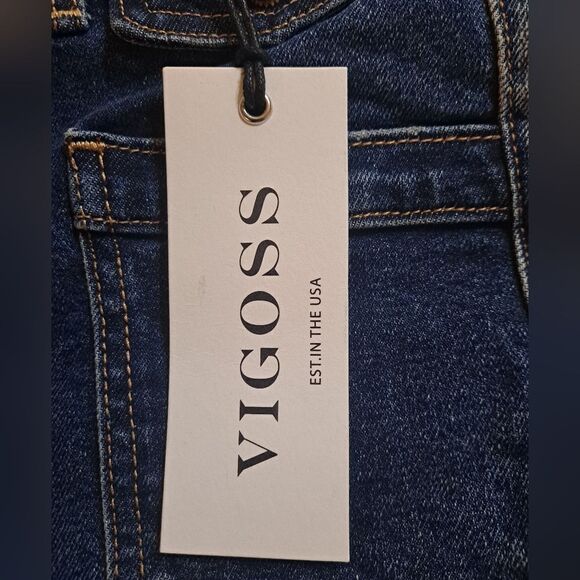 NWT Vigoss Jeans Blue Vintage Wash Stevie Crop Straight Jeans - Picture 5 of 6